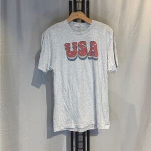 Next Level Apparel Heather Gray USA Tee‎